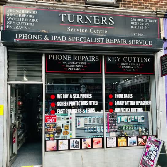 Turners Service Centre shop front at 258 High Street, Harwich